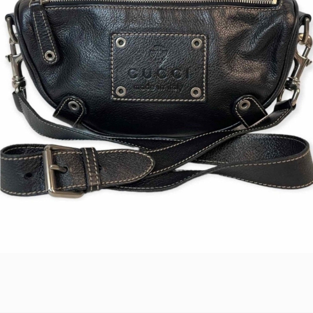 Gucci black leather 3 way belt bag Crossbody shoulder bag w/ COA, EUC - Picture 15 of 15